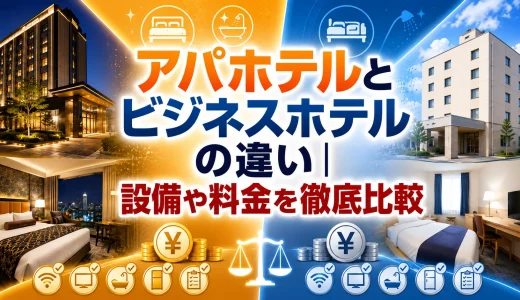 アパホテルとビジネスホテルの違い｜設備や料金を徹底比較